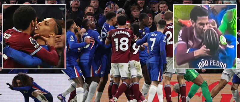 Thẻ đỏ phút bù giờ khiến đại chiến Chelsea – West Ham nhuốm màu bạo lực